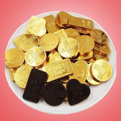 福记巧克力奇欧比金币动物币散装