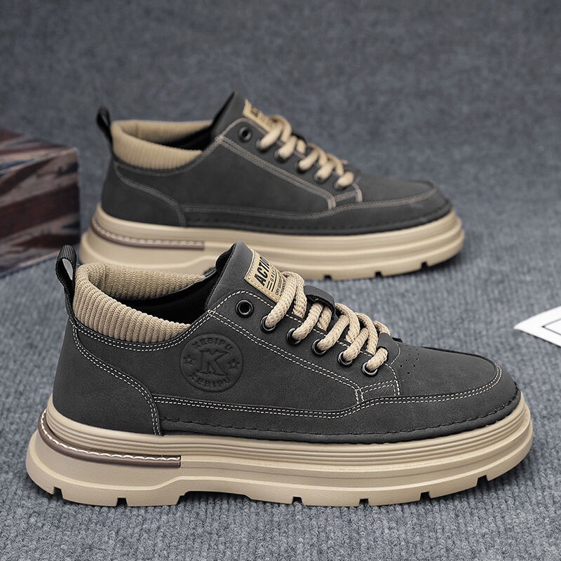 马丁靴男鞋春季新款透气工装鞋子男潮流百搭厚底运动休闲板鞋潮鞋