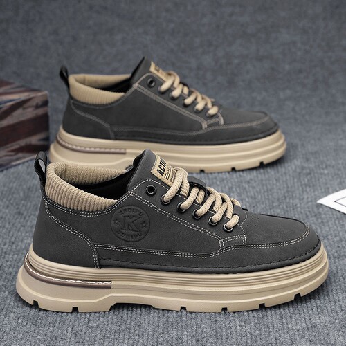 马丁靴男鞋春季新款透气工装鞋子男潮流百搭厚底运动休闲板鞋潮鞋