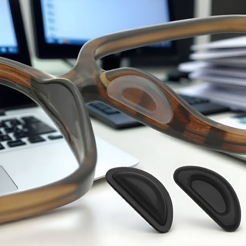 空气鼻垫板材眼镜太阳镜硅胶防滑增高鼻托鼻贴粘贴式半圆形贴片D