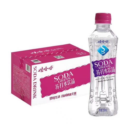 娃哈哈苏打水350ml6/12/24瓶原味微甜无汽弱碱性苏打水