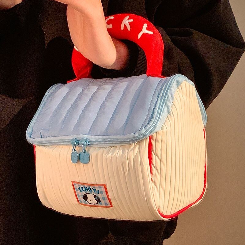 可爱房子化妆包大容量便携护肤品收纳手提洗漱旅行整理收纳袋