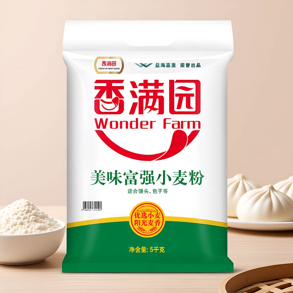 面粉家用10斤香满园WONDERFARM美味富强小麦粉5kg粉质细腻饺子图片