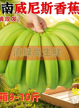 高山青皮甜香蕉新鲜自然熟无添加当季现摘现发绿蕉绿色甜