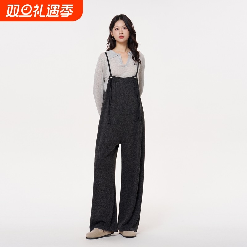 momstudios孕妇背带裤2025秋季新款猪鼻扣设计减龄可调