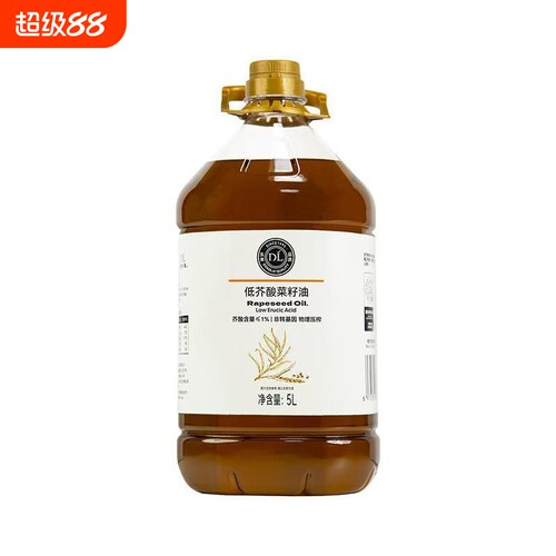 胖东来超市5L低芥酸菜籽油正品压榨一级芥酸非转基因