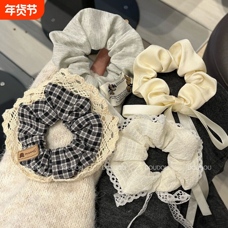 高级感韩系可爱飘带发圈蝴蝶结大肠2025发绳马尾头绳少女半扎发饰