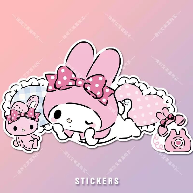 三丽鸥美乐蒂车贴卡通可爱贴个性汽车划痕遮挡电动摩托装饰贴防水