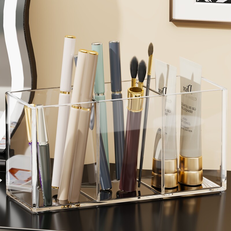 化妆刷筒桌面口红收纳盒子化妆品整理神器镜柜分格置物架显示器
