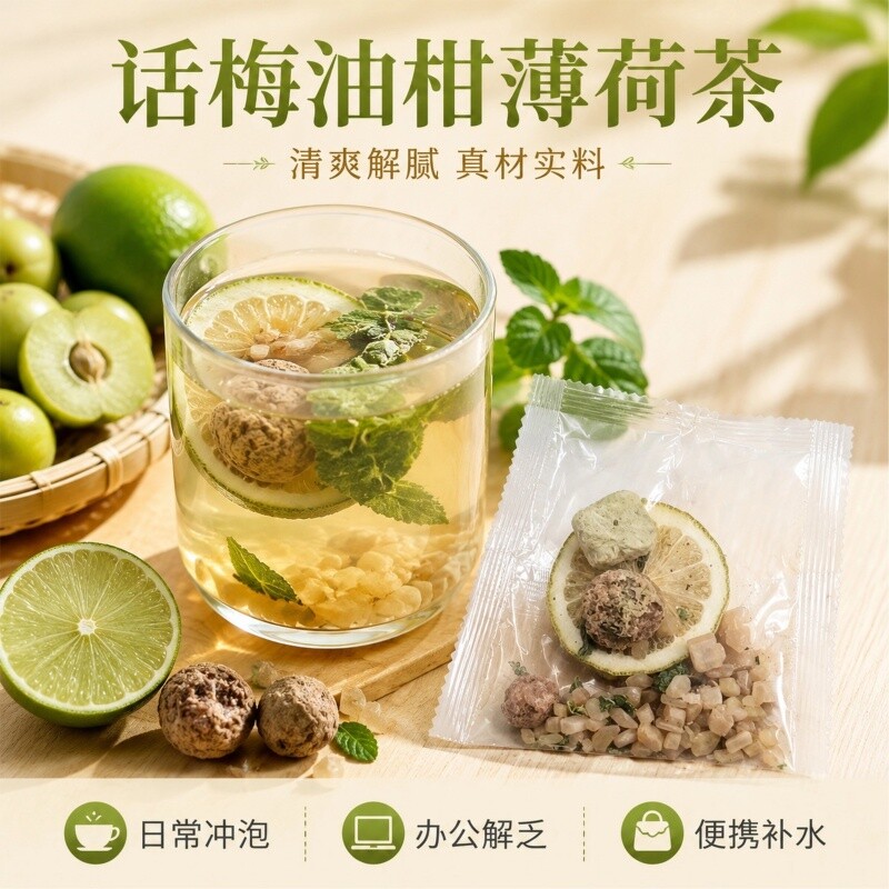 同款话梅油柑薄荷茶真材实料独立小包大餐救星冷泡茶水果茶柠檬茶