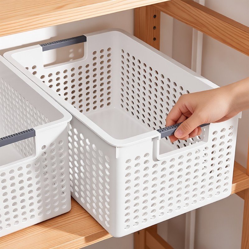收纳筐收纳盒厨房收纳篮塑料储物筐桌面杂物整理盒抽屉零食沥水