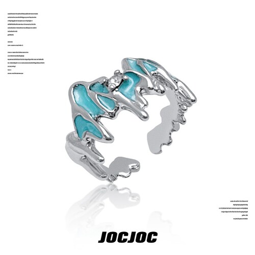 JOC蓝色液态戒指女开口设