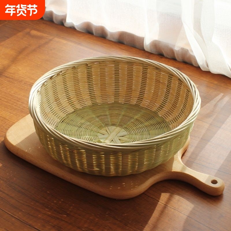 竹编竹篮子竹筐家用水果篮果盘手工竹制品馒头筐点心篮竹子竹节,特色手工艺,竹编/竹雕,淘宝优惠券,粉丝福利购,淘宝优惠卷