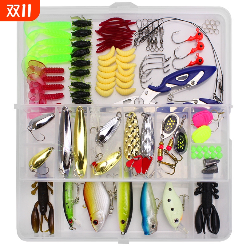海钓远投厂家路亚饵101件鱼饵套装鱼饵商混装渔具用品配件
