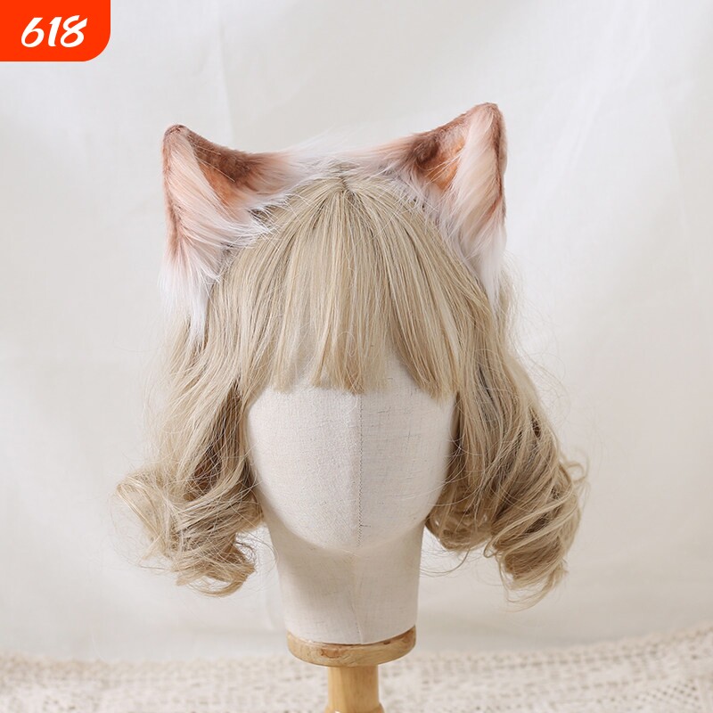 XG现货 手作三花猫耳cos彷真兽耳猫耳边夹发箍可爱lolita