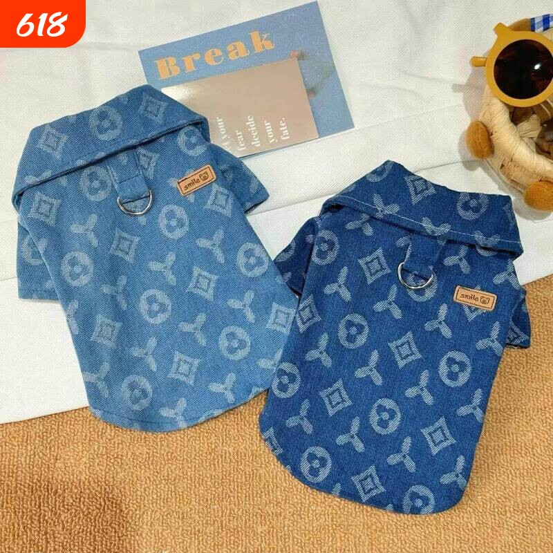 宠物服饰秋冬防风牛仔衬衫猫猫狗狗衣服保暖潮牌帅气防着凉服饰