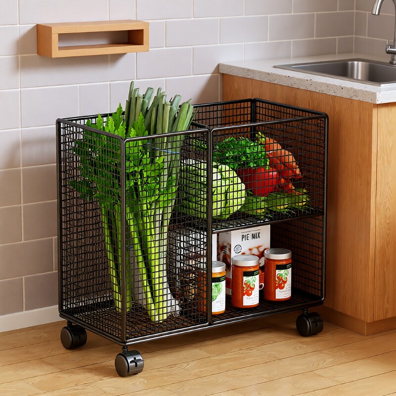 蔬菜置物架厨房水果蔬菜篮收纳筐家用葱姜蒜架子可移动多功能菜架