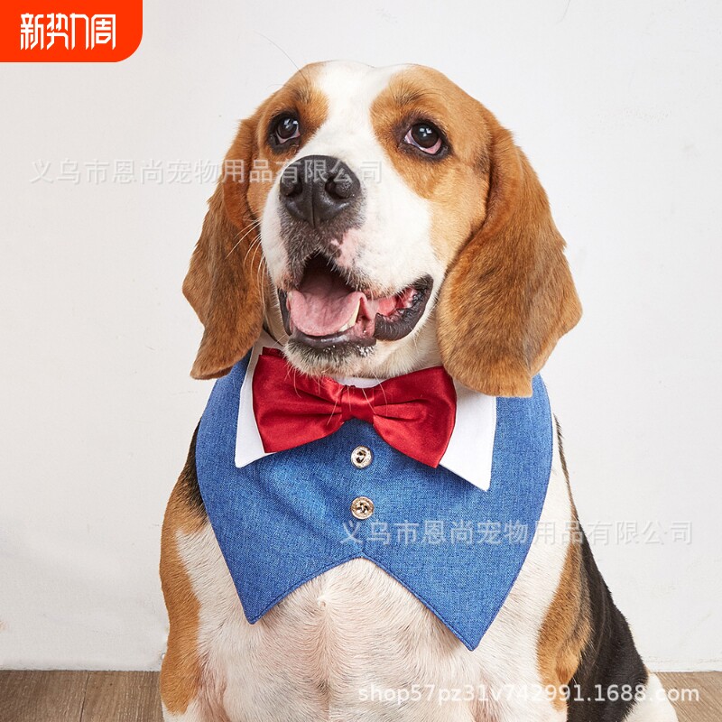 厂家批发新款领结蝴蝶结婚礼西装结婚狗狗口水巾狗三角巾宠物用品