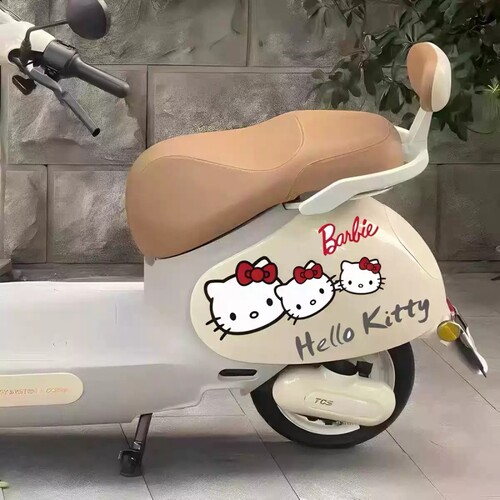 卡通KT猫电瓶车画痕遮挡装饰贴画