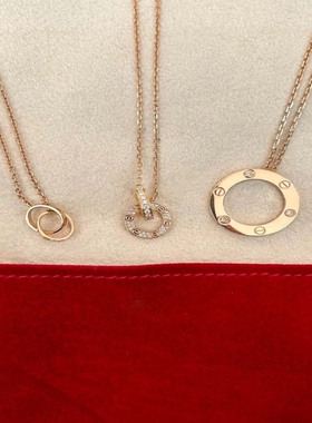 满钻圆环螺丝钉单圈圆圈女士项链