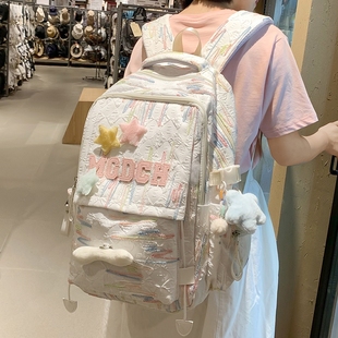 高颜值背包高中生女孩双肩包 书包女生小学生2025大容量初中生新款