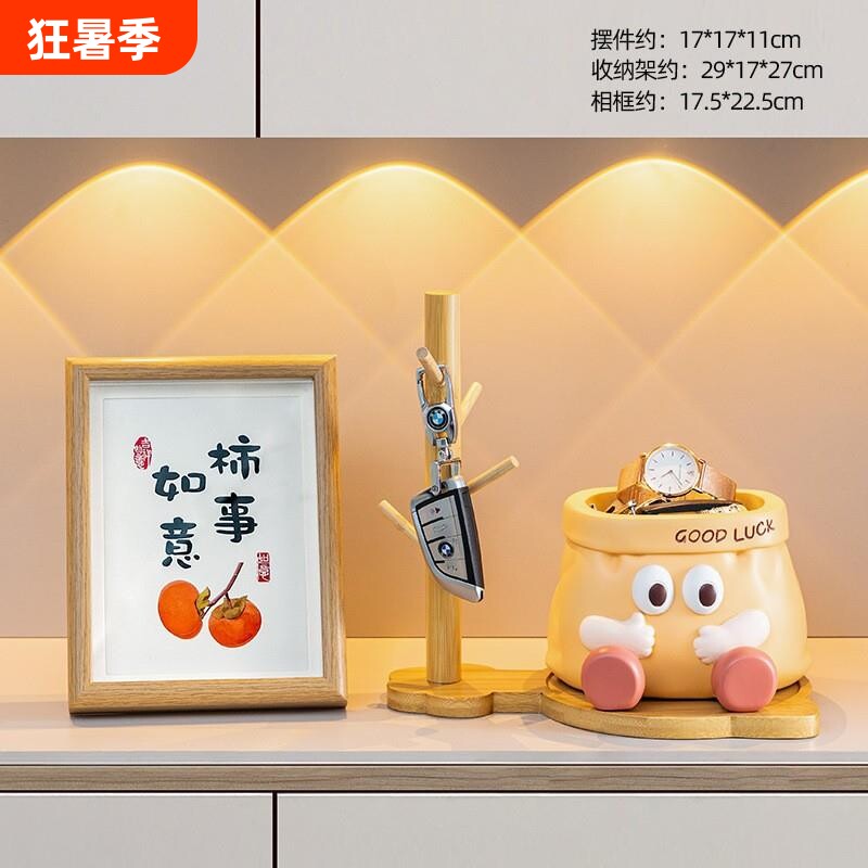 创意摆件仿纸袋树脂杂物整理玄关收纳装饰 家居茶几客厅桌面摆件