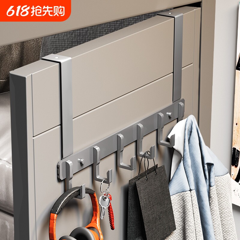 门后挂钩卧室衣帽钩入户门上挂架免打孔挂衣架门背式置物架收纳架