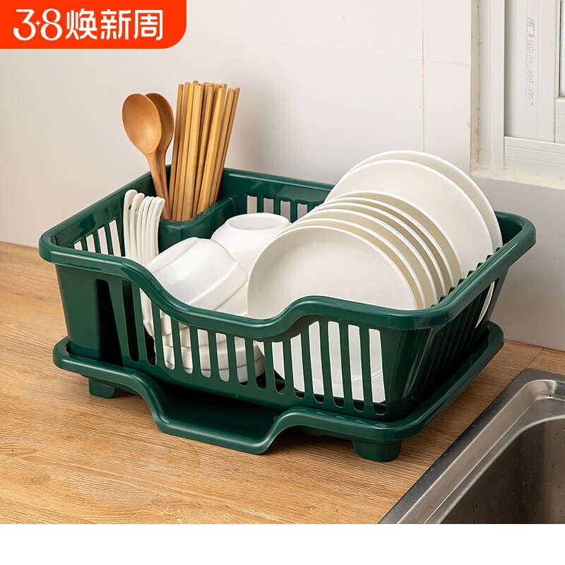 厨房台面碗碟沥水篮水槽置物架塑料餐具家用放碗筷收纳盒碗盘筷子