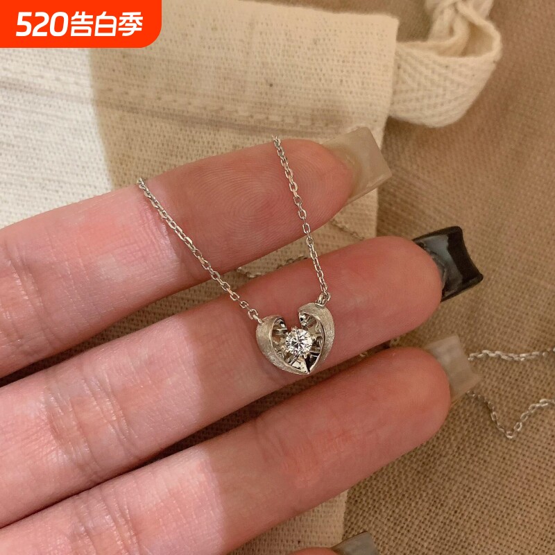 镂空爱心清新百搭时尚高级感项链饰品优雅大气素雅拉丝百搭项链