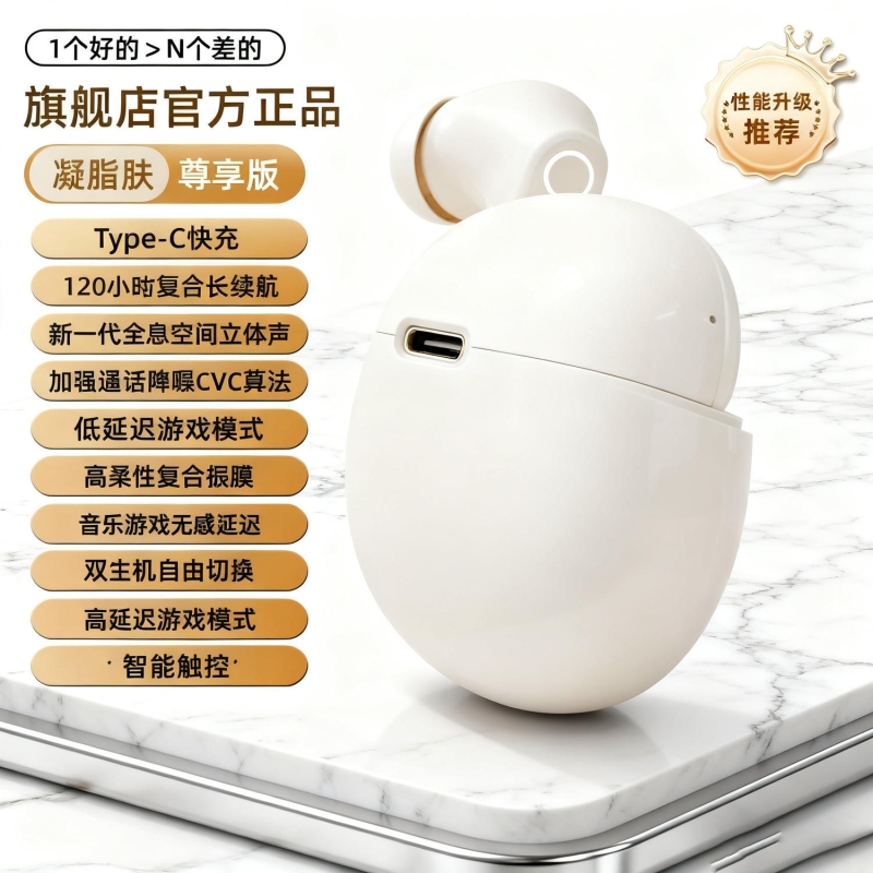 2025新款蓝牙耳机适用华为小米半入耳式高音质真无线男女生款