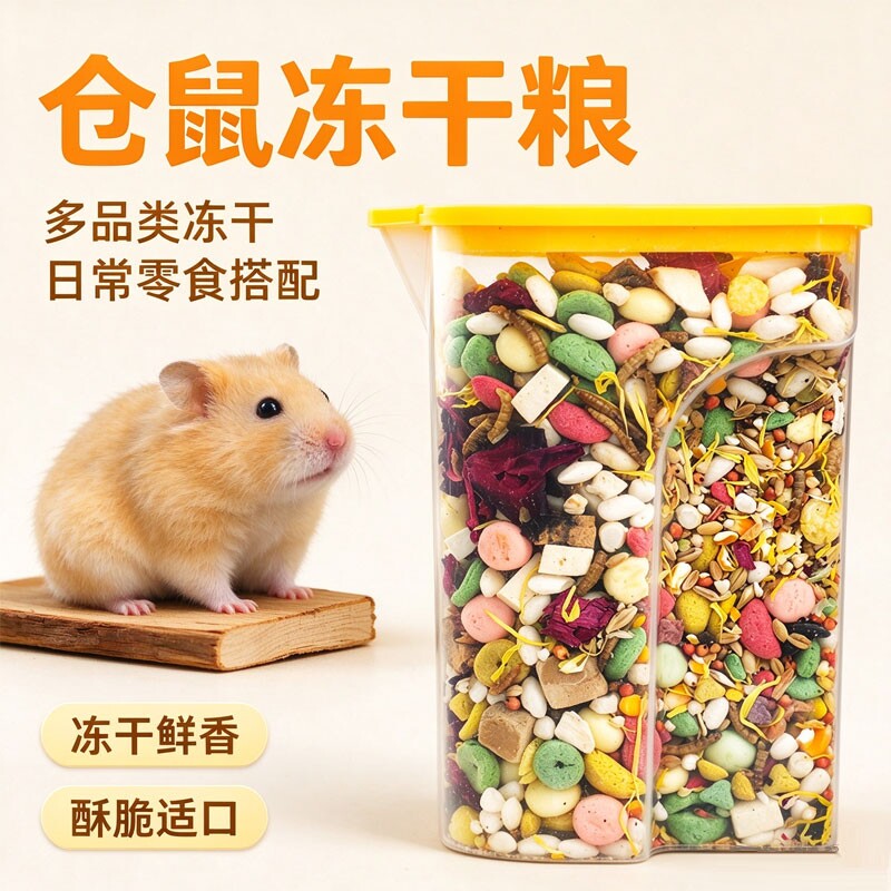 营养主粮仓鼠粮食饲料小零食磨牙棒用品面包虫金丝熊专用鼠粮颗粒