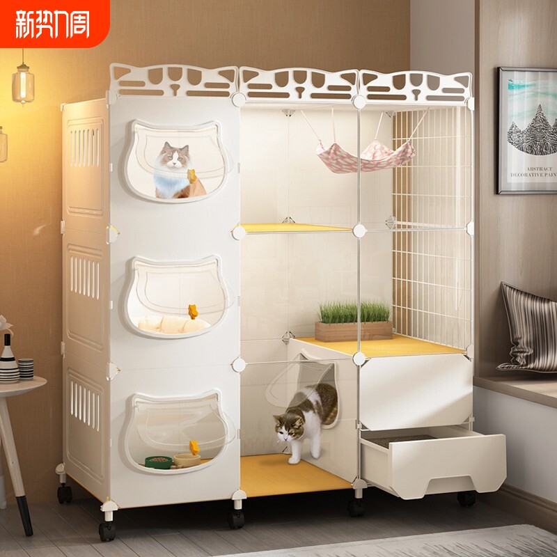 猫笼子家用室内猫窝猫厕所一体猫咪栅栏猫柜猫屋猫别墅三层猫空笼