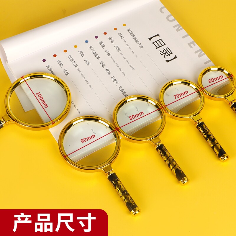 日常鉴定高清放大镜老人阅读正品用20倍手持超轻不伤眼儿童扩大凸透镜看书看报扩大镜超大老年人便携图片