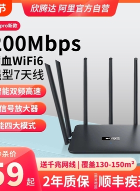 路由器家用高速千兆wifi6通用5ghz双频6天线7信号强无线校园网多网口全屋无线wifi覆盖穿墙王小型大户型