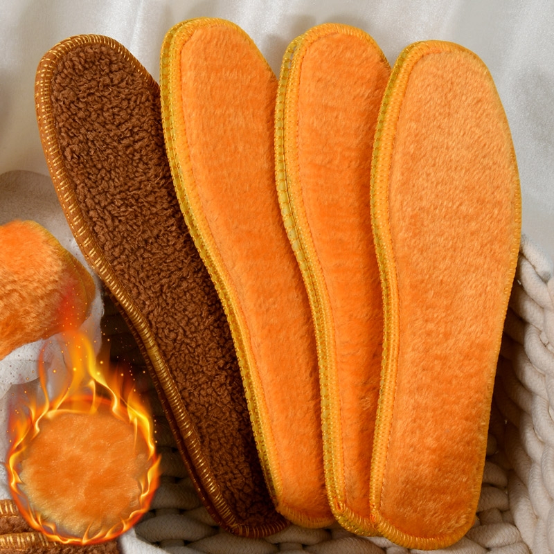 冬天保暖鞋垫加厚加绒棉鞋垫防臭吸汗透气防寒羊驼绒特厚毛毡鞋垫