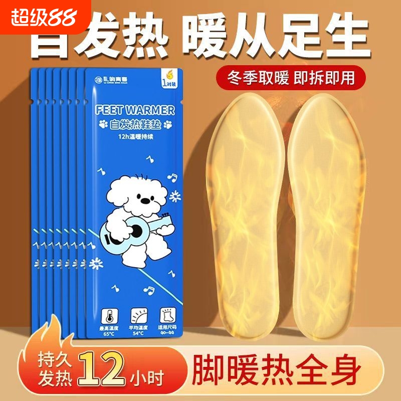 鞋垫发热鞋垫女自发热暖足贴加热鞋垫男可行走冬季保暖贴暖宝宝脚