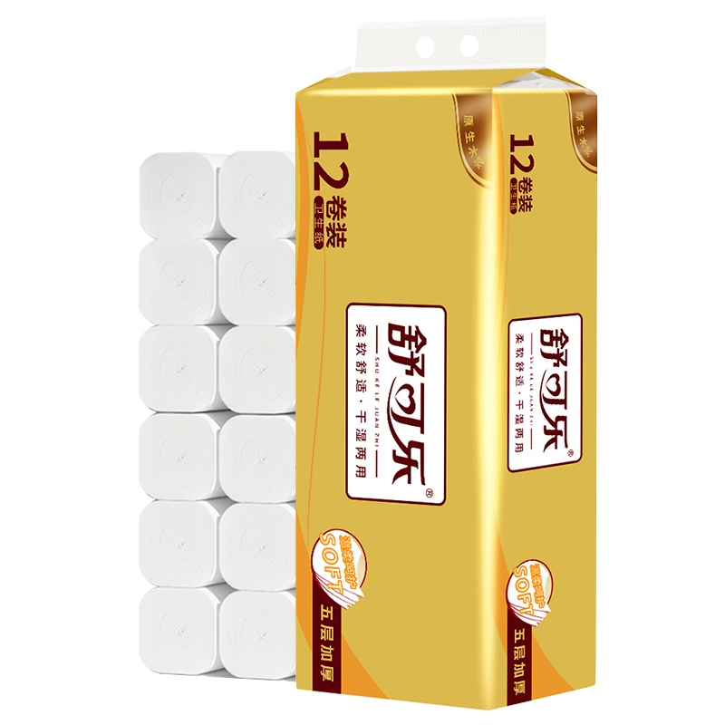 舒可乐紧实无芯湿水不易卷纸