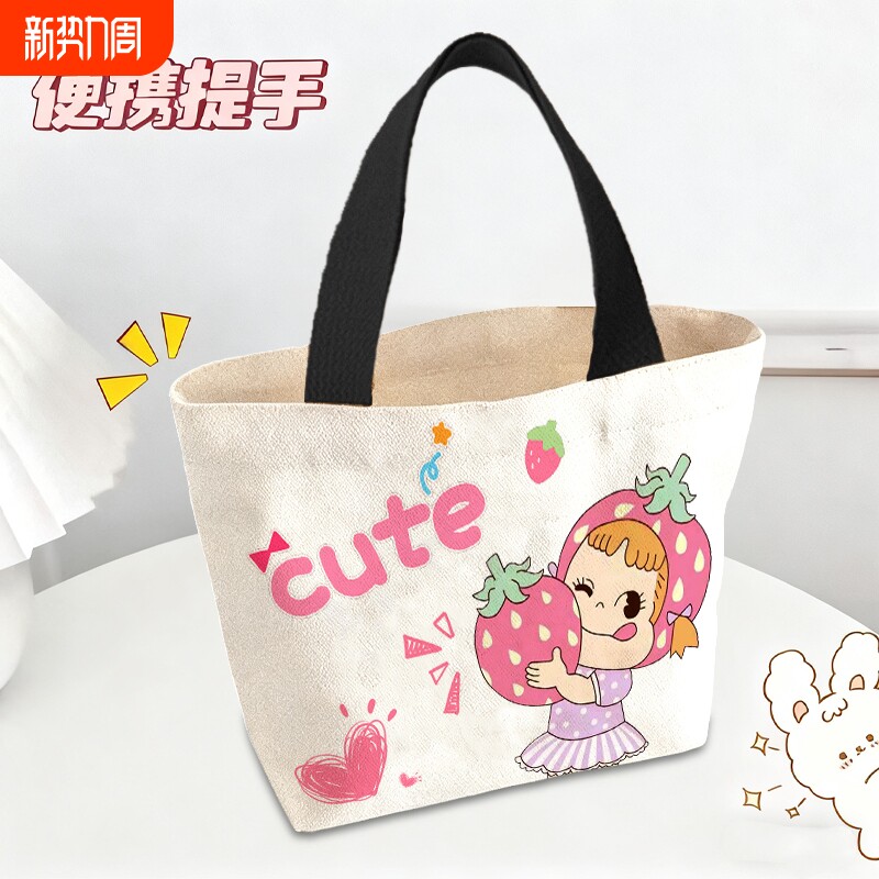 帆布包女2025春夏新款手提袋时尚手拎布袋饭盒包上班手提小包结实