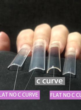 长款水管甲NOC薄款法式半贴甲片透明彩虹甲竹筒穿戴甲美甲贴欧美