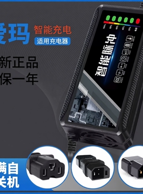 适配爱玛电动车电瓶充电器48V12AH60V20安72伏艾铅酸石墨烯新国标