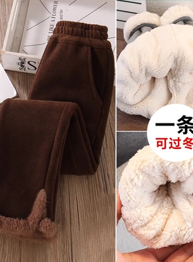 2025新款女童加绒裤子保暖加厚洋气灯芯绒儿童超厚喇叭裤A317过冬