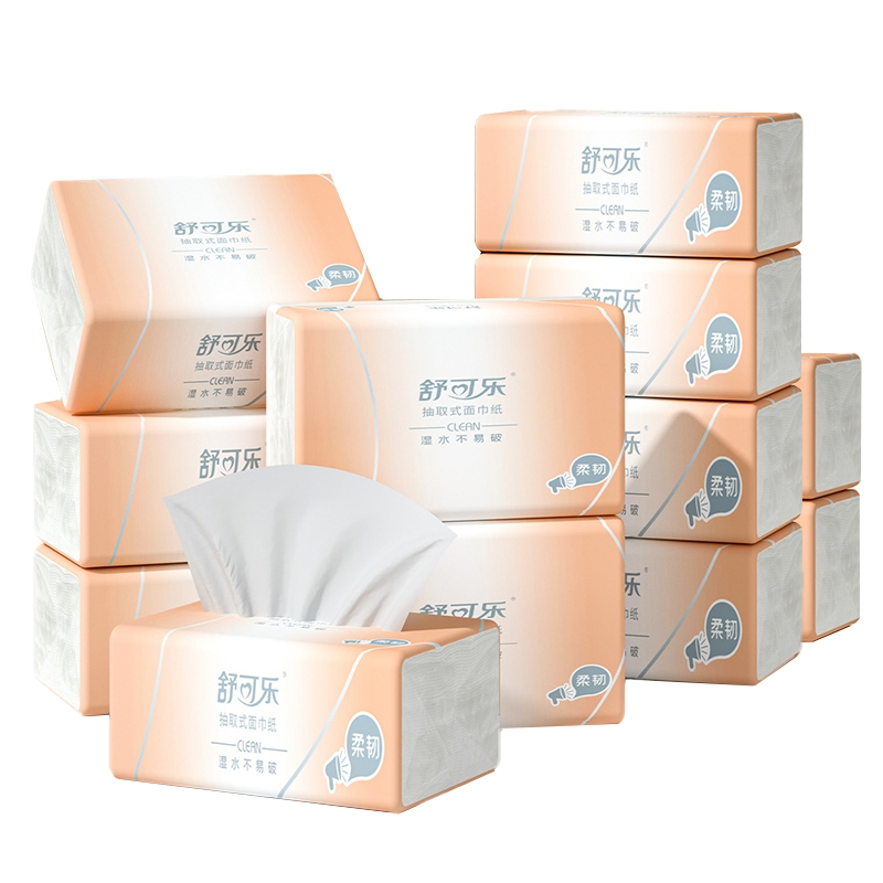 舒可乐4层原生木浆舒适亲肤抽纸