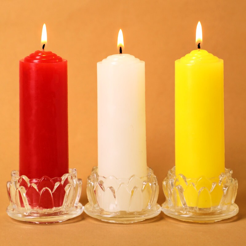 红白蜡烛家用照明日用停电应急防灾蜡烛室内无烟无味烛光耐烧腊烛