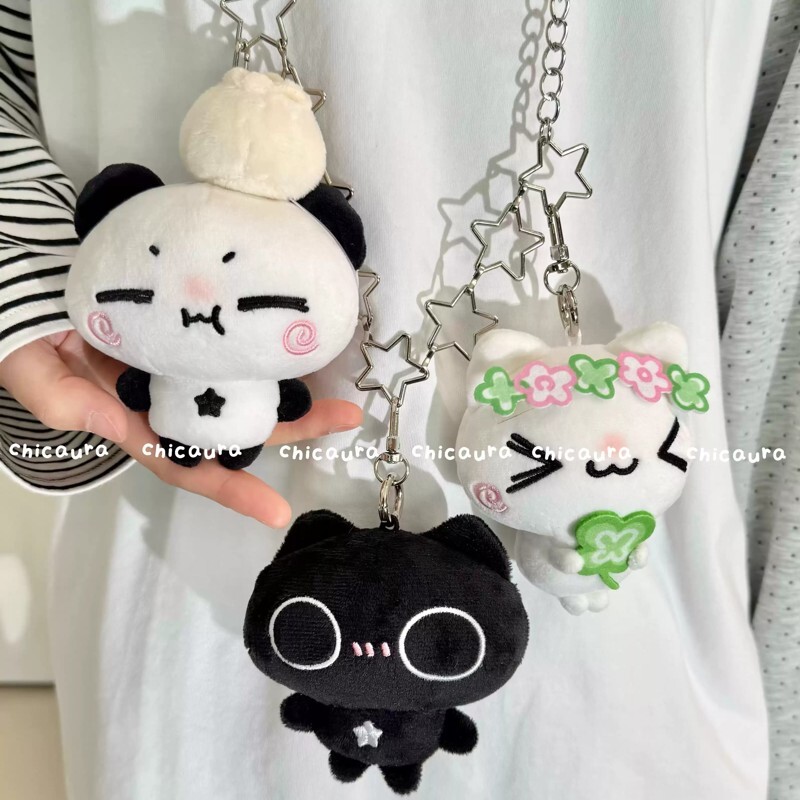 CHICAURA气哭啦x弄小蛋挂件可爱毛绒钥匙扣包包挂配饰礼物黑