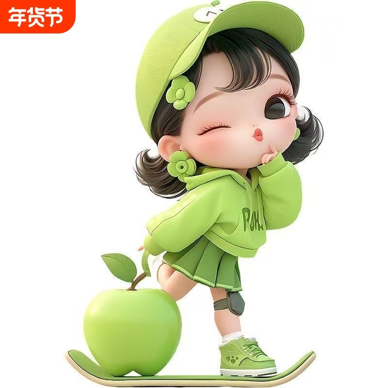 可爱滑板小女孩异形贴纸动漫少女装饰贴电动汽车室内划痕防水墙贴,汽车用品/电子/清洗/改装,汽车贴片/贴纸,淘宝优惠券,粉丝福利购,淘宝优惠卷