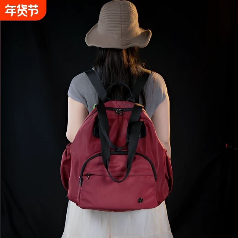 伊布古奇大容量旅行双肩包韩版高级感简约单肩包妈咪包出差包防水