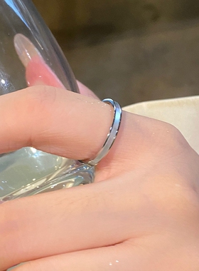 素圈戒指彷白川贝母女轻