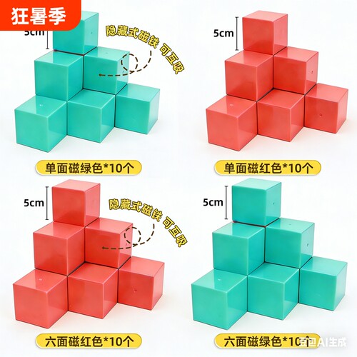 5cm磁性正方体三视图数学教具
