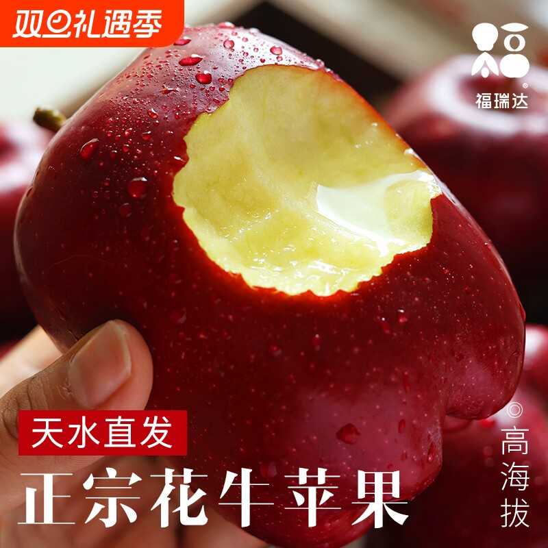 花牛苹果正宗甘肃天水10斤水果新鲜整箱当季糖心红蛇粉面丑平安果