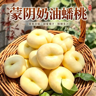 新鲜奶油白蟠桃现摘桃子应当季蜜桃扁桃脆甜奶油潘桃大果整箱包邮